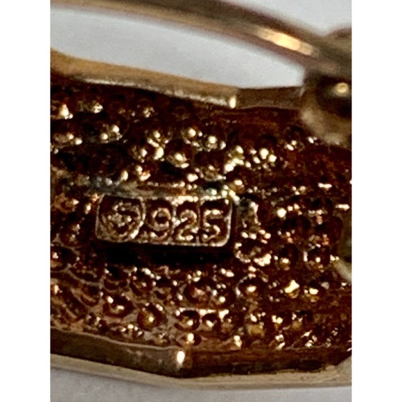 Technibond Diamond Accent and Sterling With Gold Wash Bracelet And Earrings Set - Picture 6 of 9